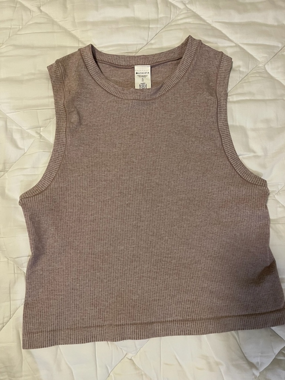 Athleta Women’s Tan Ribbed Crewneck Tank